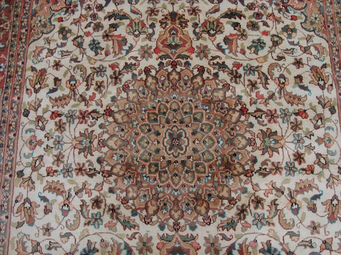 Exclusive Moon Medallion Floral Oriental Area Rug Hand Knotted Wool Silk Carpet (9 x 6)'
