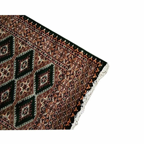 Awesome Dark Green Jaldar Hand Knotted Wool Silk Carpet Runner Rug (14.6 x 2.5)'