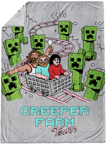 Minecraft Creeper Kids Plush Throw Blanket Soft & Comfy Fluffy 50x70 Inches