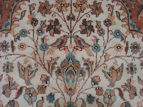 Awesome Tree of Life Birds Floral Oriental Area Rug Hand Knotted Wool Silk Carpet (9 x 6)'