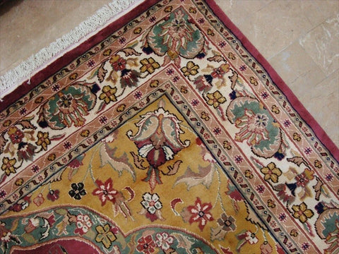 Love Medallion Floral Oriental Area Rug Hand Knotted Wool Silk Carpet (9 x 6)'