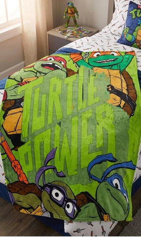 Teenage Mutant Ninja Turtles Bedding Twin Blanket 62 X 90 For Kids