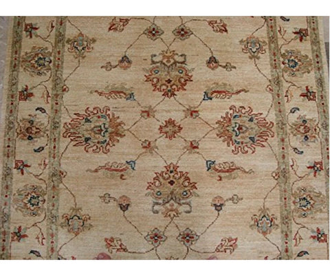 Chobi Zeiglar Mahal Rectangle Rug Ghazni Wool Hand Knotted Carpet (6.8 x 4.5)'