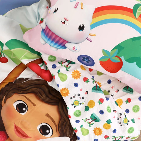 Gabby's Dollhouse Toddler Sheet Set for Kids - 3 Pcs Bedding Set - Pillowcase, Comforter and Fitted Sheet