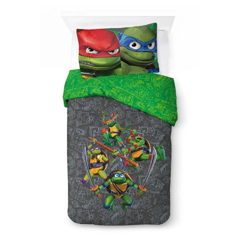Teenage Mutant Ninja Turtles 2 Pcs Twin/Full Bedding Set for Kids - Reversible Comforter and Pillowcase