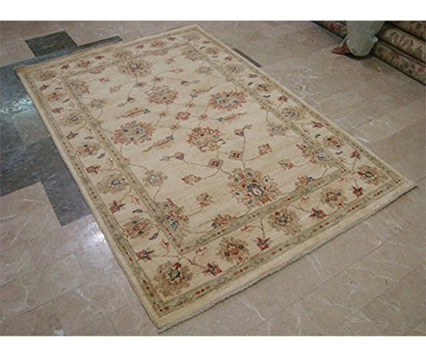 Chobi Zeiglar Mahal Rectangle Rug Ghazni Wool Hand Knotted Carpet (6.8 x 4.5)'