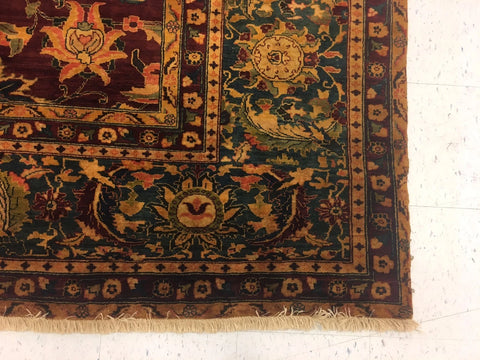 Ahmedani Linen Excellent Designed Bijare Rectangle Area Rugs Hand Knotted Oriental Hand Spun Ghazni Wool Carpet (12 x 18)'