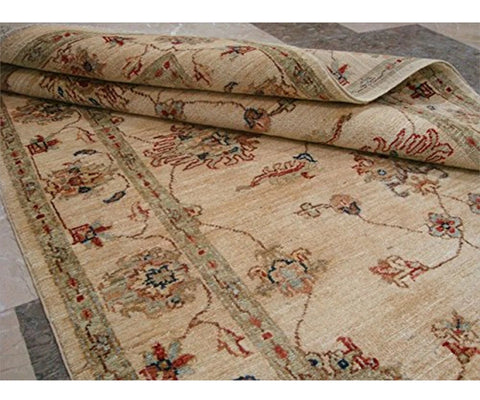 Chobi Zeiglar Mahal Rectangle Rug Ghazni Wool Hand Knotted Carpet (6.8 x 4.5)'