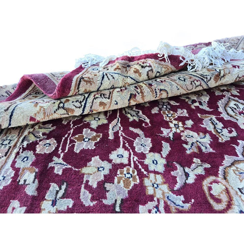 Al Ahmedani Linen Red Floral Medallion Floral Rectangle Area Rug Wonderful Design Wool Silk Hand Knotted Home Decor Indoor Carpet (8.2 x 5.3)'