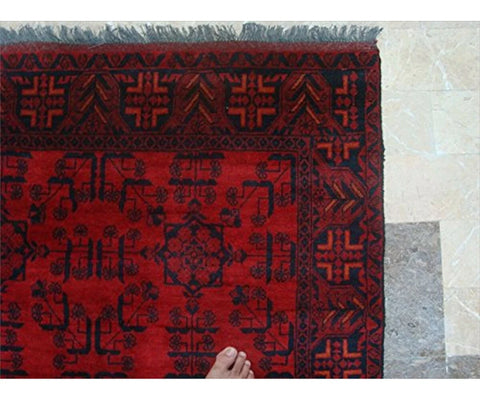 Exclusive Afghan Khal Muhamadi Designed Rectangle Area Rug Hand Knotted Wool Carpet (6.1 x 4.3)'