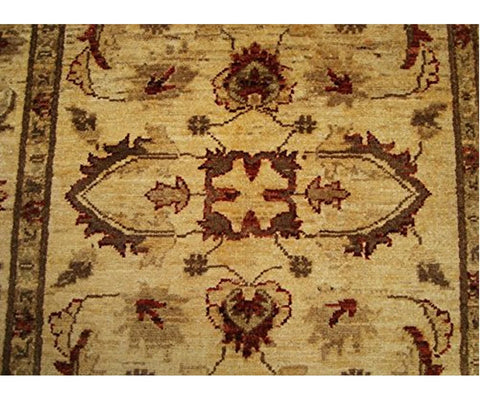 AHMEDANI Wonderful Chobi Zeiglar Mahal Rectangle Rug Wool Hand Knotted Carpet (4.11 X 3.2)'