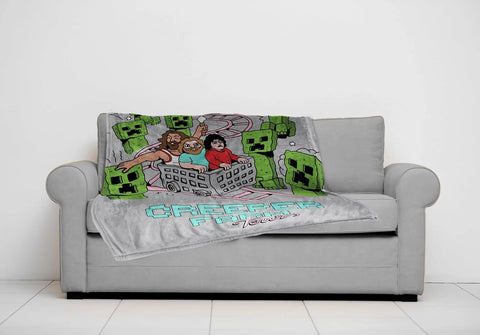 Minecraft Creeper Kids Plush Throw Blanket Soft & Comfy Fluffy 50x70 Inches