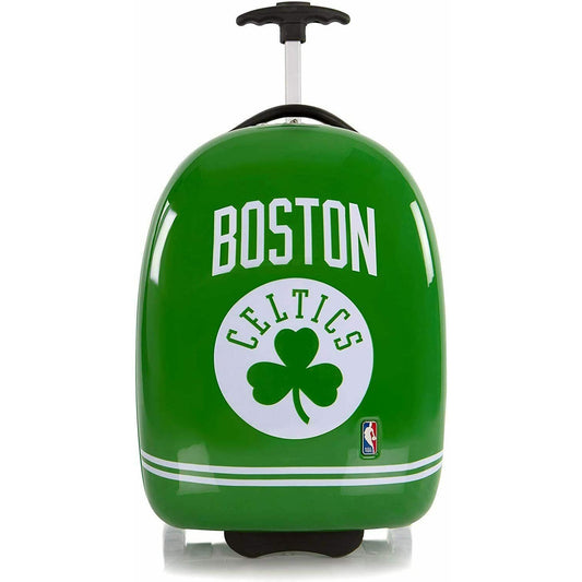 NBA Boston Celtics Hardside Carry on Wheeled Luggage for Boys - 18 Inch Travel Trolley Suitcase