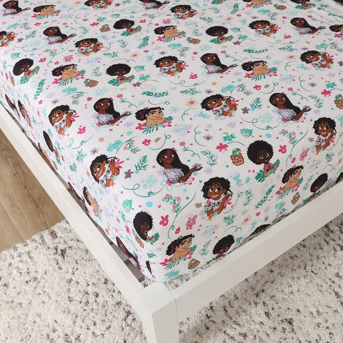 Disney Encanto 4 Piece Full Bedding Sheet Set for Kids - Flat Sheet, Fitted Sheet and 2 Pillowcases