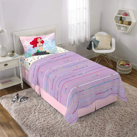 Princess 3-Pcs Twin Soft & Cozy Bedding Sheet Set for Kids - Pillowcase, Fitted Sheet, Flat Sheet