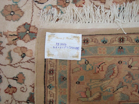 Awesome Tree of Life Birds Floral Oriental Area Rug Hand Knotted Wool Silk Carpet (9 x 6)'