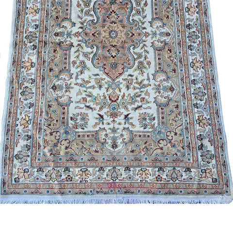 Al Ahmedani Linen Sarafian Floral Rectangle Area Rug Wonderful Design Wool Silk Hand Knotted Home Decor Indoor Carpet (6.1 x 4.1)'