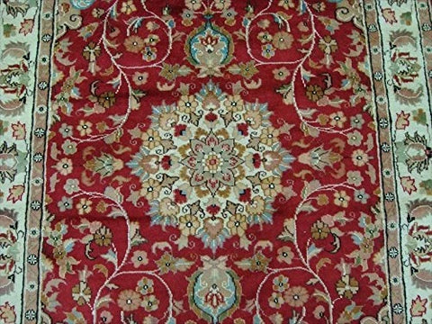 Love Beauty Floral Oriental Area Rug Hand Knotted Wool Silk Carpet (6 x 4)'