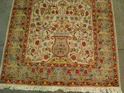 Exclusive Tree of Life Birds All Over Floral Designed Brand New Area Rugs Silk Wool Hand Knotted Carpet (6 x 4)'