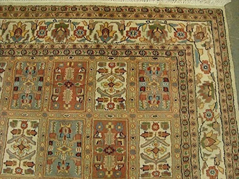Bakhtiari Pestal Flower All Over Excellent Designed Area Rug Hand Knotted Silk Wool Carpet (12.1 x 9.1)'