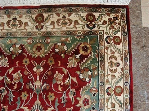 Exclusive Love Red Floral Medallion Lovely Area Rug Hand Knotted Wool Silk Carpet (6 X 4)'