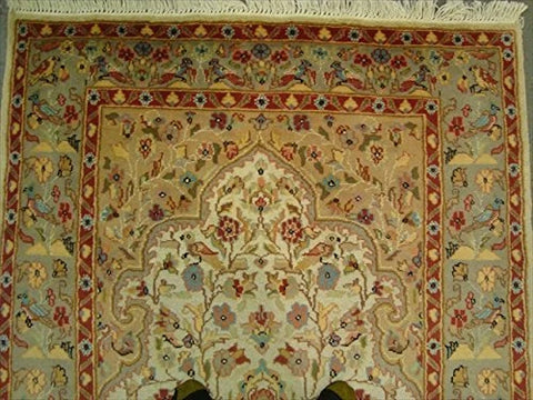 Exclusive Tree of Life Birds All Over Floral Designed Brand New Area Rugs Silk Wool Hand Knotted Carpet (6 x 4)'