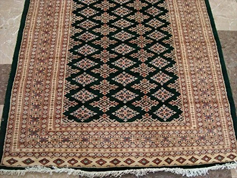 Awesome Green Jaldar Abstract Area Rug Hand Knotted Wool Silk Carpet (8 x 5)'