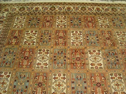 Bakhtiari Pestal Flower All Over Excellent Designed Area Rug Hand Knotted Silk Wool Carpet (12.1 x 9.1)'