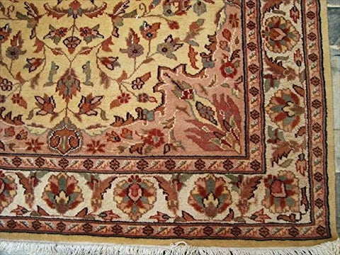 Cream Floral Hot Ivory Touch Medallion Area Rug Hand Knotted Wool Silk Carpet (6 X 4)'