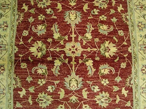Chobi Mahal Zeigler Exclusive Vege Dyed Area Rug Hand Knotted Wool Carpet (5.11 x 4.1)'