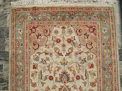 AHMEDANI Classic Medallion Floral Rectangle Area Rug Hand Knotted Wool Silk Carpet (5 x 3)'