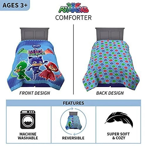 PJ Masks Multicolored Bedding Super Soft Microfiber Reversible Comforter For Kids
