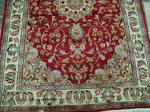 Love Beauty Floral Oriental Area Rug Hand Knotted Wool Silk Carpet (6 x 4)'