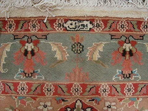Ivory Medallion Flowers Exclusive Hand Knotted Home Decor Area Rug Wool Silk Carpet (6 x 4)'