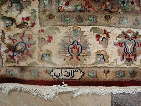 Exclusive Red Floral Lovely Rare Hand Knotted Rug Wool Silk Carpet (6 x 4)'