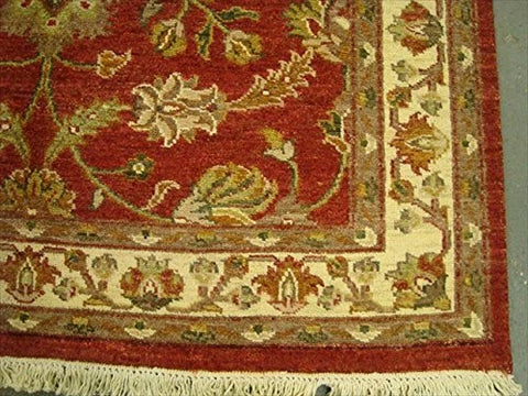 Chobi Zeigler Mahal Exclusive Designed Rare Vege Dyed Area Rugs Hand Knotted Carpet (7.4 x 5.6)'