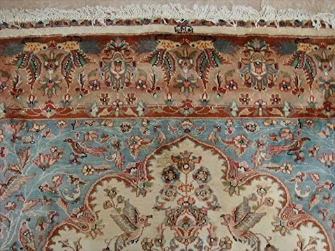 Excellent Tree of Life Peace Birds Rectangle Area Rug Wool Silk Hand Knotted Carpet (10.4 x 7.2)'