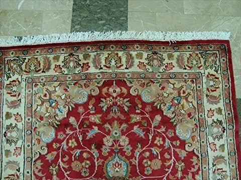 Love Beauty Floral Oriental Area Rug Hand Knotted Wool Silk Carpet (6 x 4)'