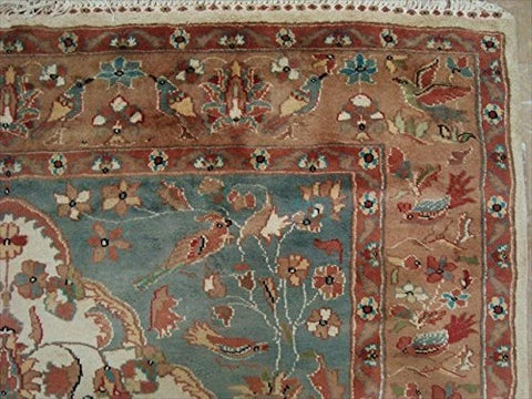 Exclusive Tree of Life Bird Jungle Hand Knotted Area Rug Wool Silk Carpet (9 x 6)'