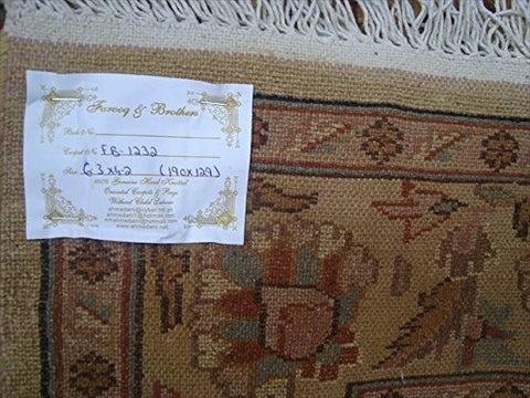 Cream Floral Hot Ivory Touch Medallion Area Rug Hand Knotted Wool Silk Carpet (6 X 4)'