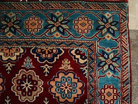AHMEDANI Exclusive Floral Designed Rectangle Area Rug Hand Knotted Wool Silk Carpet (6 x 4)'