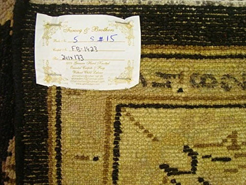 Excellent Black Chobi Zeigler Mahal Vege Dyed Area Rugs Hand Knotted Carpet (7.11 x 5.8)'