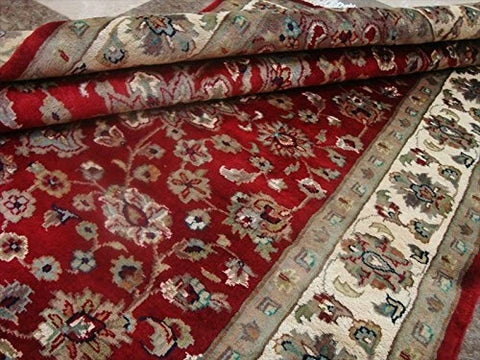 Exclusive Red Floral Lovely Rare Hand Knotted Rug Wool Silk Carpet (6 x 4)'