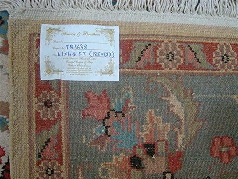 Ivory Medallion Flowers Exclusive Hand Knotted Home Decor Area Rug Wool Silk Carpet (6 x 4)'