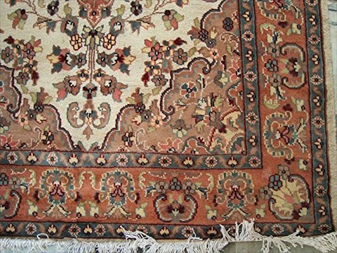 Guleaina Flowral Classic Designed Area Rug Hand Knotted Wool Silk Carpet (6 x 4)'