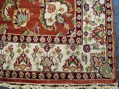 Exclusive Fire Flies Designed Copper Ivory Rectangle Area Rug Wool Silk Hand Knotted Carpet (9 X 6)'