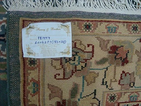 Exclusive Flower Ivory Touch Lovely Rectangle Area Rug Hand Knotted Wool Silk Carpet (6 X 4)'