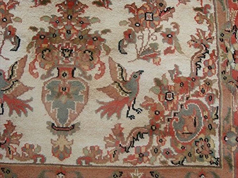 Love Birds Baagh Garden Peace Live Animals Area Rugs Hand Knotted Wool Silk Carpet (6 x 4)'
