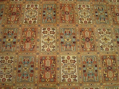 Bakhtiari Pestal Flower All Over Rectangle Area Rug Wool Silk Hand Knotted Carpet (12.1 x 9.2)'