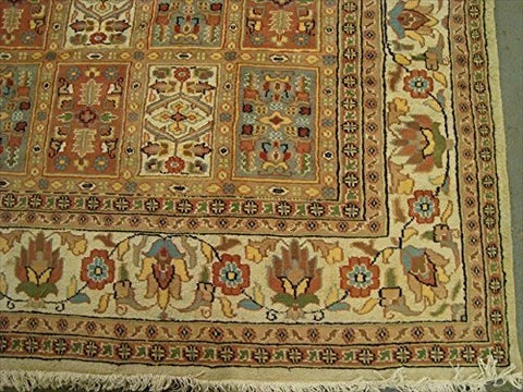Bakhtiari Pestal Flower All Over Rectangle Area Rug Wool Silk Hand Knotted Carpet (12.1 x 9.2)'
